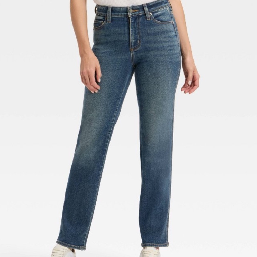 🩷Sale🩷Women’s High-Rise Dark Wash Straight Jeans - Like new - Size 10 - Picture 1 of 6